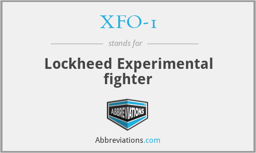 XFO-1 - Lockheed Experimental fighter