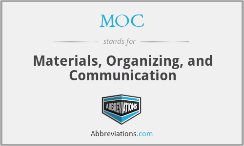 MOC - Materials, Organizing, and Communication