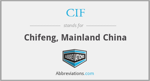 CIF - Chifeng, Mainland China