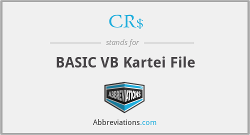 CR$ - BASIC VB Kartei File