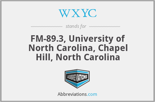 WXYC - FM-89.3, University of North Carolina, Chapel Hill, North Carolina