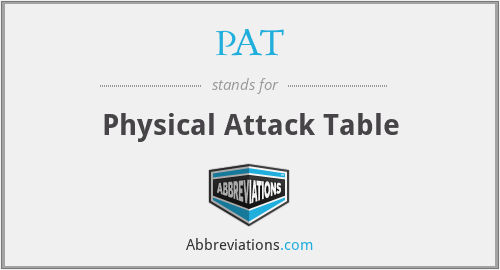 PAT - Physical Attack Table