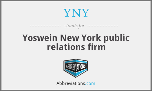 YNY - Yoswein New York public relations firm