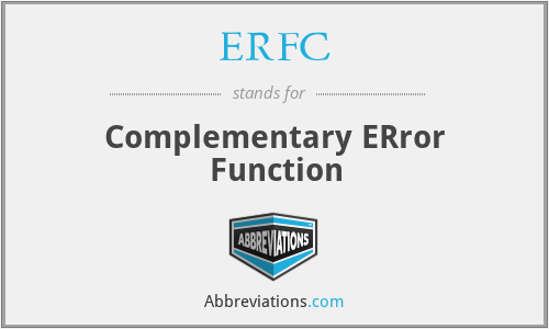 ERFC - Complementary ERror Function