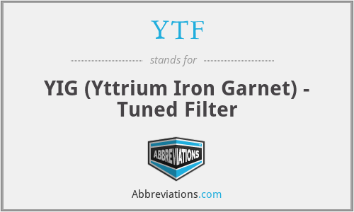 YTF - YIG (Yttrium Iron Garnet) - Tuned Filter