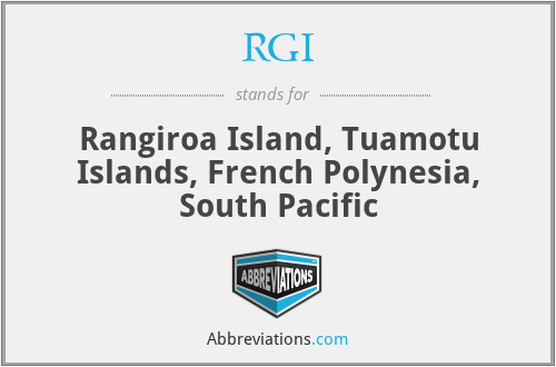 RGI - Rangiroa Island, Tuamotu Islands, French Polynesia, South Pacific