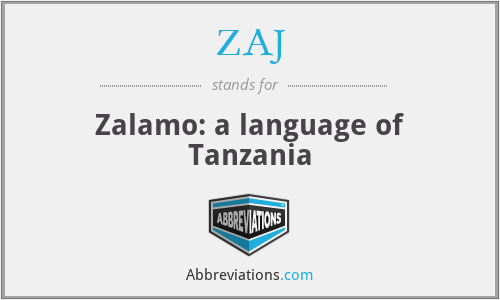 ZAJ - Zalamo: a language of Tanzania