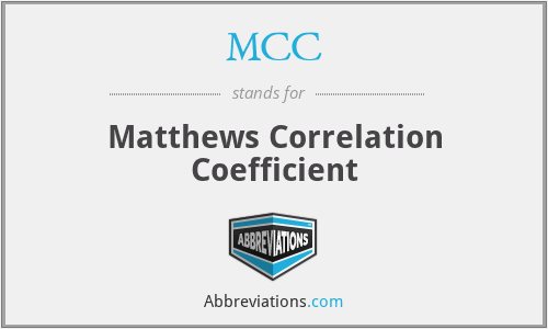 MCC - Matthews Correlation Coefficient