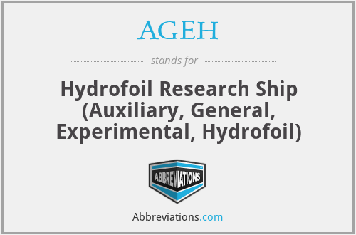AGEH - Hydrofoil Research Ship (Auxiliary, General, Experimental, Hydrofoil)