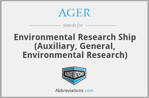 AGER - Environmental Research Ship (Auxiliary, General, Environmental Research)