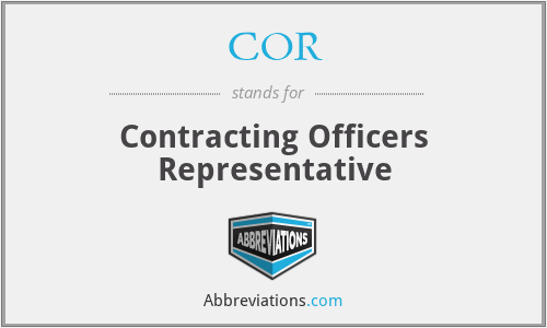 COR - Contracting Officers Representative