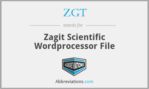 ZGT - Zagit Scientific Wordprocessor File