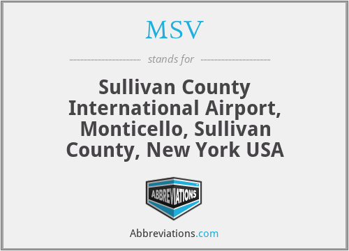 MSV - Sullivan County International Airport, Monticello, Sullivan County, New York USA