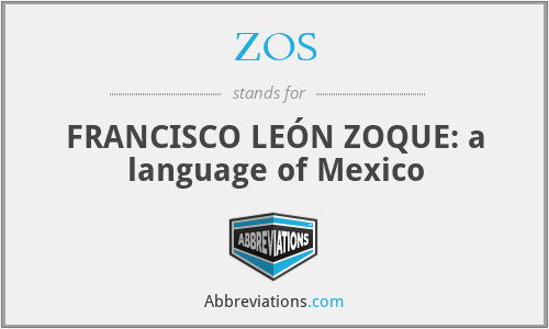 ZOS - FRANCISCO LEÓN ZOQUE: a language of Mexico