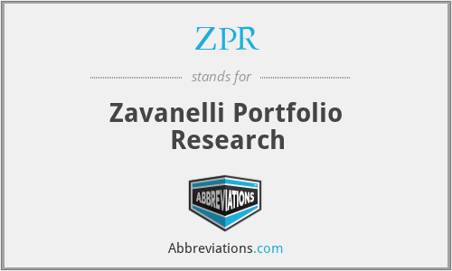 ZPR - Zavanelli Portfolio Research