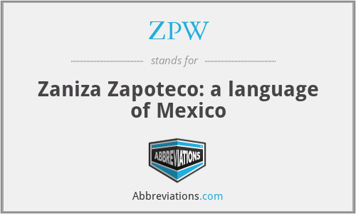 ZPW - Zaniza Zapoteco: a language of Mexico