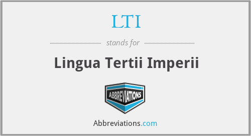 LTI - Lingua Tertii Imperii