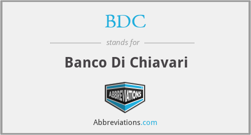 BDC - Banco Di Chiavari