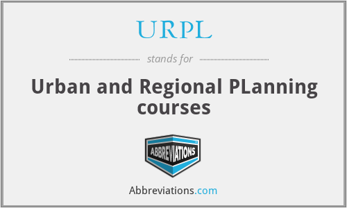URPL - Urban and Regional PLanning courses