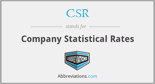 CSR - Company Statistical Rates