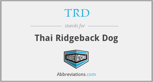TRD - Thai Ridgeback Dog