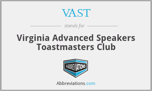 VAST - Virginia Advanced Speakers Toastmasters Club