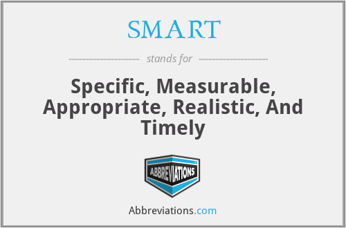 SMART - Specific, Measurable, Appropriate, Realistic, And Timely
