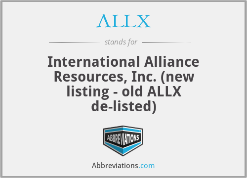 ALLX - International Alliance Resources, Inc. (new listing - old ALLX de-listed)