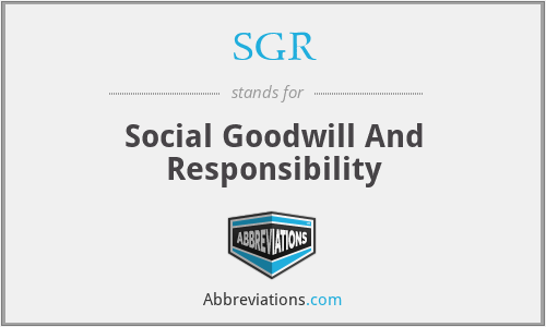 SGR - Social Goodwill And Responsibility