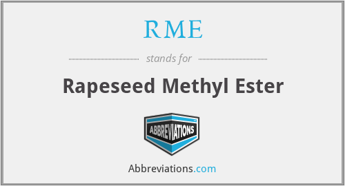 RME - Rapeseed Methyl Ester