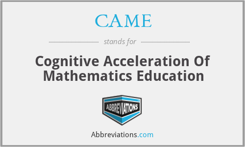 CAME - Cognitive Acceleration Of Mathematics Education