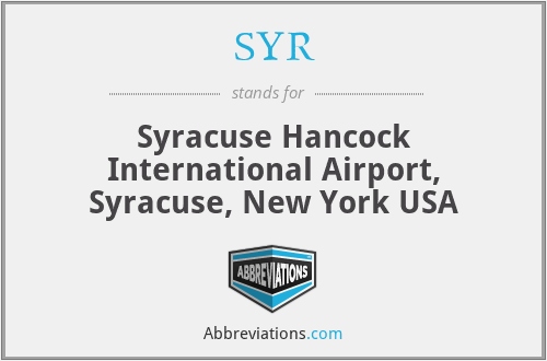 SYR - Syracuse Hancock International Airport, Syracuse, New York USA