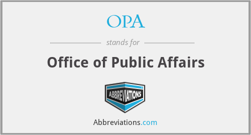 OPA - Office of Public Affairs