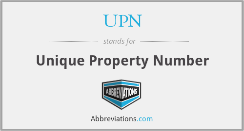 UPN - Unique Property Number