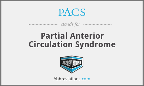 PACS - Partial Anterior Circulation Syndrome
