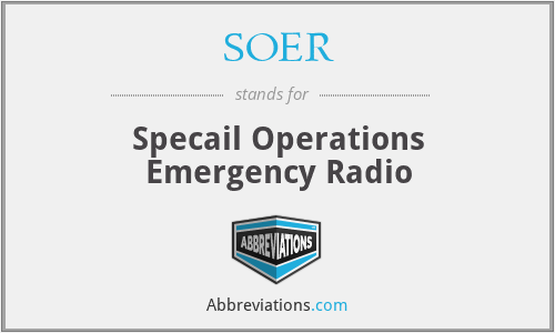 SOER - Specail Operations Emergency Radio