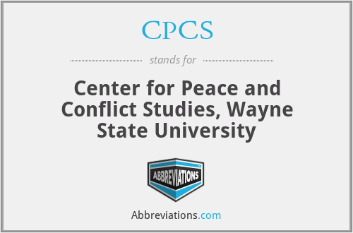 CPCS - Center for Peace and Conflict Studies, Wayne State University