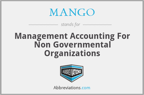 MANGO - Management Accounting For Non Governmental Organizations