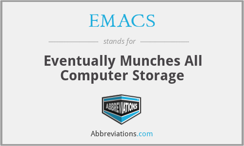 EMACS - Eventually Munches All Computer Storage