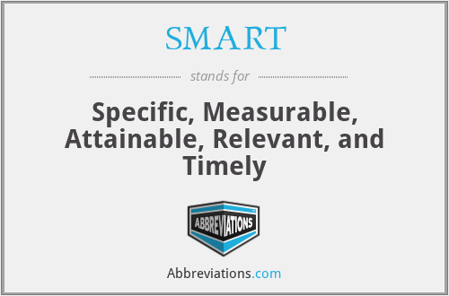SMART - Specific, Measurable, Attainable, Relevant, and Timely