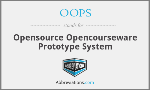 OOPS - Opensource Opencourseware Prototype System