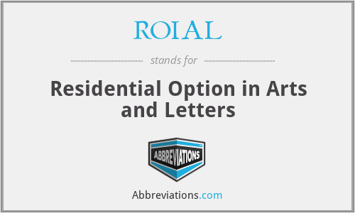 ROIAL - Residential Option in Arts and Letters