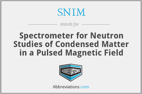 SNIM - Spectrometer for Neutron Studies of Condensed Matter in a Pulsed Magnetic Field