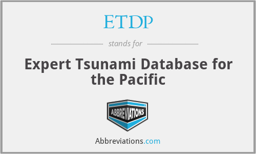 ETDP - Expert Tsunami Database for the Pacific