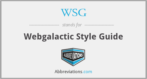 WSG - Webgalactic Style Guide