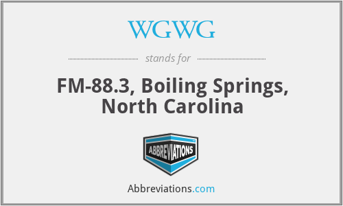WGWG - FM-88.3, Boiling Springs, North Carolina