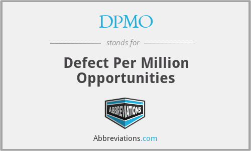 DPMO - Defect Per Million Opportunities
