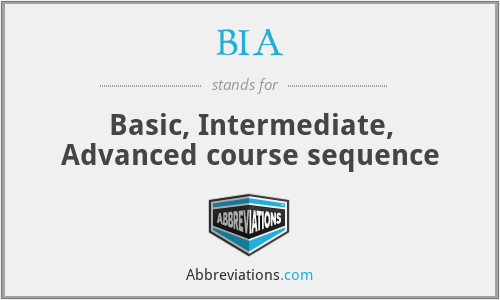 BIA - Basic, Intermediate, Advanced course sequence