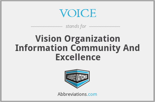 VOICE - Vision Organization Information Community And Excellence
