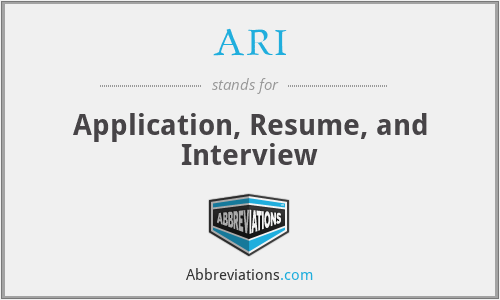 ARI - Application, Resume, and Interview
